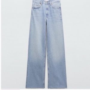 Zara pax coulotte light wash wide leg jeans size 4